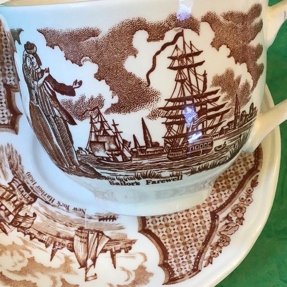 Fair Winds vintage cup and saucer, NYS Seal, Sailors Farewell, vintage , England - Picture 3 of 8